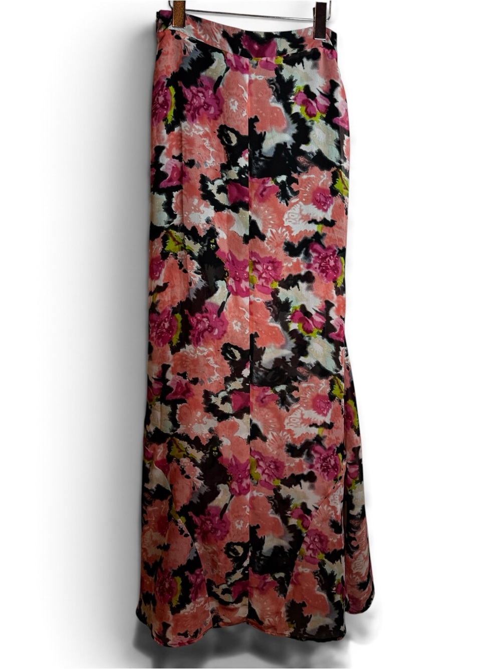 Show Me Your MuMu Coral Pink Floral Maxi Skirt size small boho feminine
